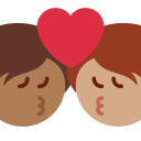 Twitter (Twemoji 14.0)  🧑🏾‍❤️‍💋‍🧑🏽  Kiss: Person, Person, Medium-dark Skin Tone, Medium Skin Tone Emoji