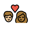 OpenMoji 13.1  🧑🏼‍❤️‍💋‍🧑🏾  Kiss: Person, Person, Medium-light Skin Tone, Medium-dark Skin Tone Emoji
