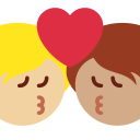 Twitter (Twemoji 14.0)  🧑🏼‍❤️‍💋‍🧑🏽  Kiss: Person, Person, Medium-light Skin Tone, Medium Skin Tone Emoji