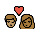 OpenMoji 13.1  🧑🏽‍❤️‍💋‍🧑🏾  Kiss: Person, Person, Medium Skin Tone, Medium-dark Skin Tone Emoji