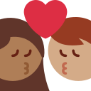 Twitter (Twemoji 14.0)  👩🏾‍❤️‍💋‍👨🏽  Kiss: Woman, Man, Medium-dark Skin Tone, Medium Skin Tone Emoji