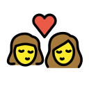 OpenMoji 13.1  👩‍❤️‍💋‍👩  Kiss: Woman, Woman Emoji