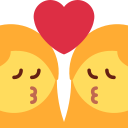 Twitter (Twemoji 14.0)  👩‍❤️‍💋‍👩  Kiss: Woman, Woman Emoji