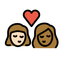 OpenMoji 13.1  👩🏻‍❤️‍💋‍👩🏾  Kiss: Woman, Woman, Light Skin Tone, Medium-dark Skin Tone Emoji