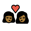 OpenMoji 13.1  👩🏾‍❤️‍💋‍👩🏾  Kiss: Woman, Woman, Medium-dark Skin Tone Emoji