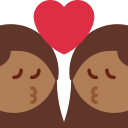 Twitter (Twemoji 14.0)  👩🏾‍❤️‍💋‍👩🏾  Kiss: Woman, Woman, Medium-dark Skin Tone Emoji