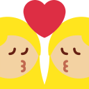 Twitter (Twemoji 14.0)  👩🏼‍❤️‍💋‍👩🏼  Kiss: Woman, Woman, Medium-light Skin Tone Emoji