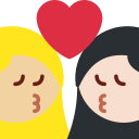 Twitter (Twemoji 14.0)  👩🏼‍❤️‍💋‍👩🏻  Kiss: Woman, Woman, Medium-light Skin Tone, Light Skin Tone Emoji