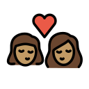 OpenMoji 13.1  👩🏽‍❤️‍💋‍👩🏽  Kiss: Woman, Woman, Medium Skin Tone Emoji
