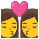 Google (Android 12L)  👩‍❤️‍💋‍👩  Kiss: Woman, Woman Emoji