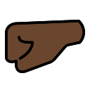 OpenMoji 13.1  🤛🏿  Left-facing Fist: Dark Skin Tone Emoji