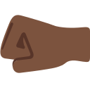 Twitter (Twemoji 14.0)  🤛🏿  Left-facing Fist: Dark Skin Tone Emoji