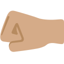 Twitter (Twemoji 14.0)  🤛🏽  Left-facing Fist: Medium Skin Tone Emoji