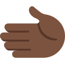 Twitter (Twemoji 14.0)  🫲🏿  Leftwards Hand: Dark Skin Tone Emoji