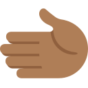 Twitter (Twemoji 14.0)  🫲🏾  Leftwards Hand: Medium-dark Skin Tone Emoji