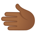 Google (Android 12L)  🫲🏾  Leftwards Hand: Medium-dark Skin Tone Emoji