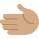 Twitter (Twemoji 14.0)  🫲🏽  Leftwards Hand: Medium Skin Tone Emoji