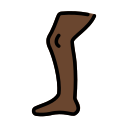 OpenMoji 13.1  🦵🏿  Leg: Dark Skin Tone Emoji