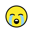 OpenMoji 13.1  😭  Loudly Crying Face Emoji
