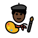 OpenMoji 13.1  👨🏿‍🎨  Man Artist: Dark Skin Tone Emoji
