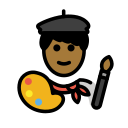 OpenMoji 13.1  👨🏾‍🎨  Man Artist: Medium-dark Skin Tone Emoji