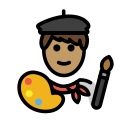 OpenMoji 13.1  👨🏽‍🎨  Man Artist: Medium Skin Tone Emoji