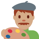 Twitter (Twemoji 14.0)  👨🏽‍🎨  Man Artist: Medium Skin Tone Emoji