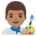 Google (Android 12L)  👨🏽‍🎨  Man Artist: Medium Skin Tone Emoji