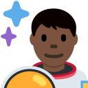 Twitter (Twemoji 14.0)  👨🏿‍🚀  Man Astronaut: Dark Skin Tone Emoji