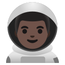 Google (Android 12L)  👨🏿‍🚀  Man Astronaut: Dark Skin Tone Emoji