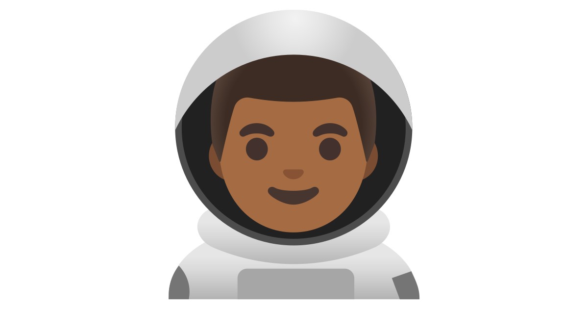 👨🏾‍🚀  Man Astronaut: Medium-dark Skin Tone