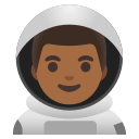 Google (Android 12L)  👨🏾‍🚀  Man Astronaut: Medium-dark Skin Tone Emoji