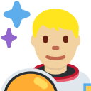 Twitter (Twemoji 14.0)  👨🏼‍🚀  Man Astronaut: Medium-light Skin Tone Emoji