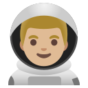 Google (Android 12L)  👨🏼‍🚀  Man Astronaut: Medium-light Skin Tone Emoji