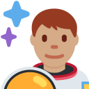 Twitter (Twemoji 14.0)  👨🏽‍🚀  Man Astronaut: Medium Skin Tone Emoji