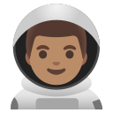 Google (Android 12L)  👨🏽‍🚀  Man Astronaut: Medium Skin Tone Emoji