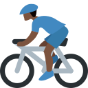 Twitter (Twemoji 14.0)  🚴🏿‍♂️  Man Biking: Dark Skin Tone Emoji
