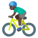 Google (Android 12L)  🚴🏿‍♂️  Man Biking: Dark Skin Tone Emoji