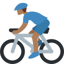 Twitter (Twemoji 14.0)  🚴🏾‍♂️  Man Biking: Medium-dark Skin Tone Emoji