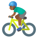 Google (Android 12L)  🚴🏾‍♂️  Man Biking: Medium-dark Skin Tone Emoji
