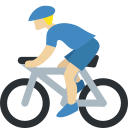 Twitter (Twemoji 14.0)  🚴🏼‍♂️  Man Biking: Medium-light Skin Tone Emoji