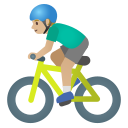 Google (Android 12L)  🚴🏼‍♂️  Man Biking: Medium-light Skin Tone Emoji