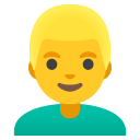 Google (Android 12L)  👱‍♂️  Man: Blond Hair Emoji