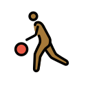 OpenMoji 13.1  ⛹🏾‍♂️  Man Bouncing Ball: Medium-dark Skin Tone Emoji