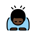 OpenMoji 13.1  🙇🏿‍♂️  Man Bowing: Dark Skin Tone Emoji