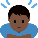 Twitter (Twemoji 14.0)  🙇🏿‍♂️  Man Bowing: Dark Skin Tone Emoji