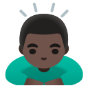 Google (Android 12L)  🙇🏿‍♂️  Man Bowing: Dark Skin Tone Emoji