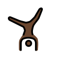 OpenMoji 13.1  🤸🏿‍♂️  Man Cartwheeling: Dark Skin Tone Emoji