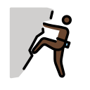 OpenMoji 13.1  🧗🏿‍♂️  Man Climbing: Dark Skin Tone Emoji