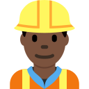 Twitter (Twemoji 14.0)  👷🏿‍♂️  Man Construction Worker: Dark Skin Tone Emoji